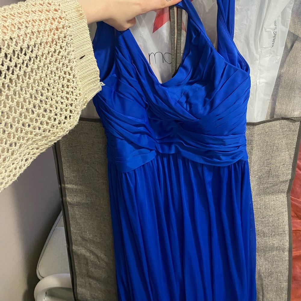 David’s Bridal Dress Blue Floor Length Brand New With Tags Size 4